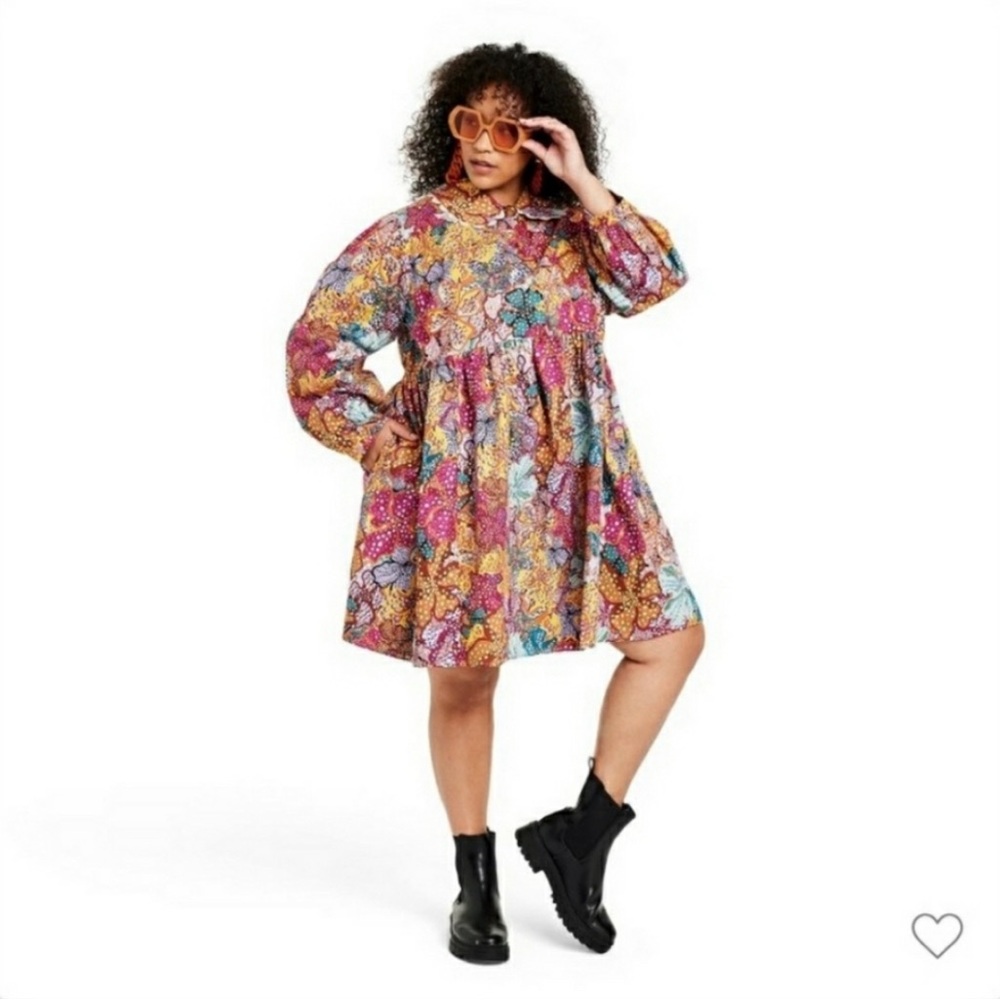 Kika Vargas x Target 3X Mini Floral Dress with Scalloped Collar